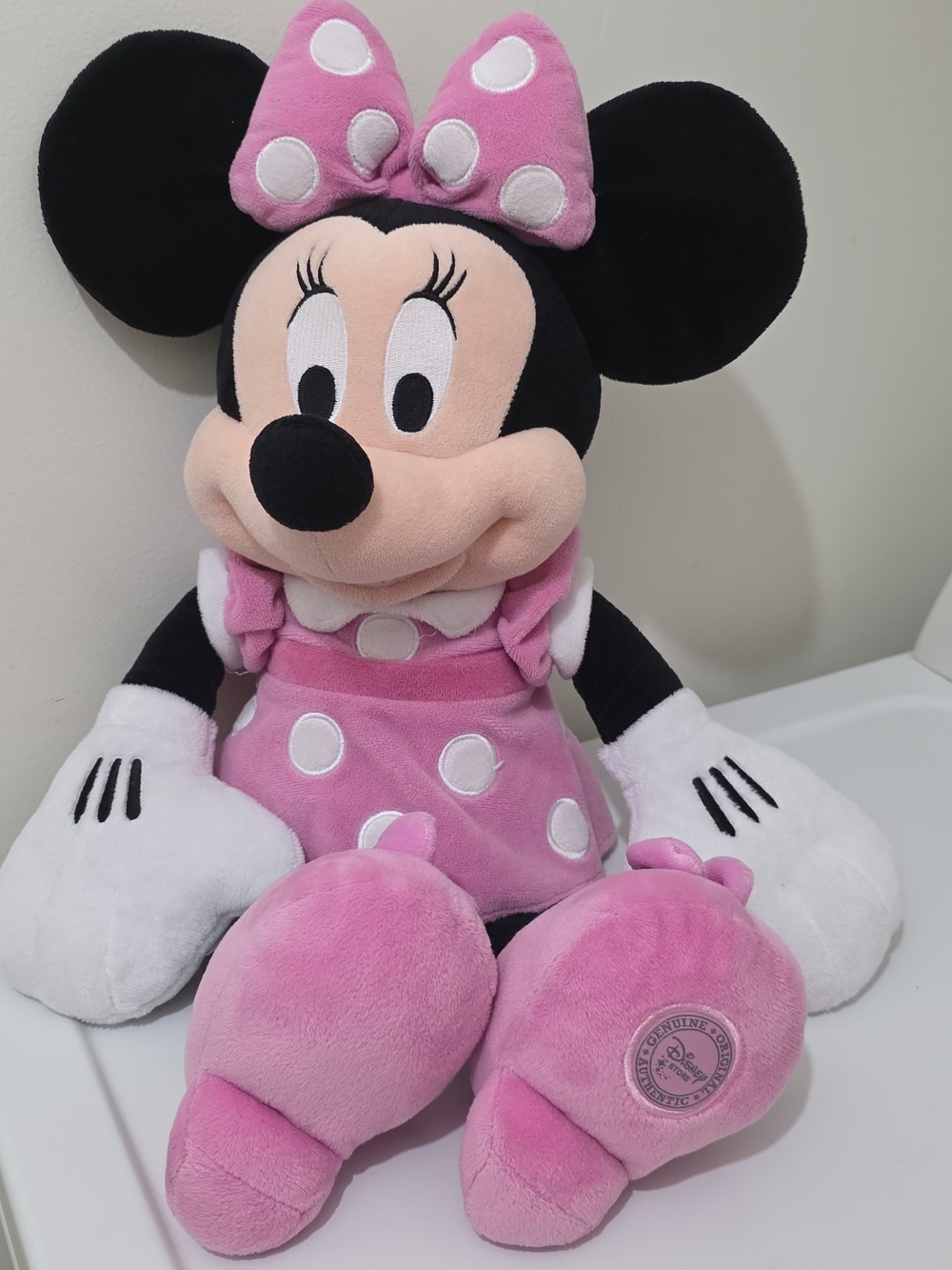 Disney Pink & White Minnie Mouse Plush with Bow